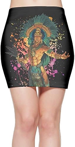 Aztec Warrior Indian Women's Bodycon Mini Knit Basic Stretch Short Pencil Skirt M
