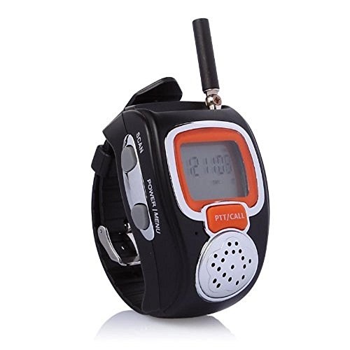 PowMax WW-231 2pcs Watch Walkie Talkie Portable Digital Wrist Two Way Radio For Outdoor Sport Hiking Hunting Concerts Sporting Events Black