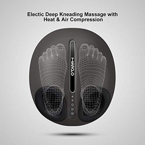 Shiatsu Foot & Leg Massager Machine Tespo Electric Deep Kneading Massage with Heat, Foot & Leg Air Compression, Relieve Foot Pain from Plantar Fasciitis, Improve Blood Circulation