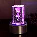 Graces Dawn® 3D Laser Etched Crystal Rotating Rose with 7-led Colorful Lights