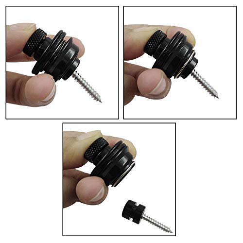 Wolfride 4PCS Guitar Strap Locks Bass Strap Lock Buttons Black