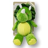 Kelly Baby Pram Plush Dinosaur Triceratops Rattle Crinkle Toy - Clip-On