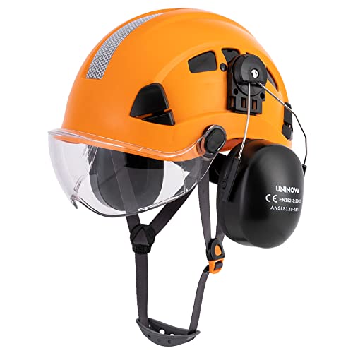 UNINOVA Hard Hat Ear Protection and Visor ANSI Vented ABS