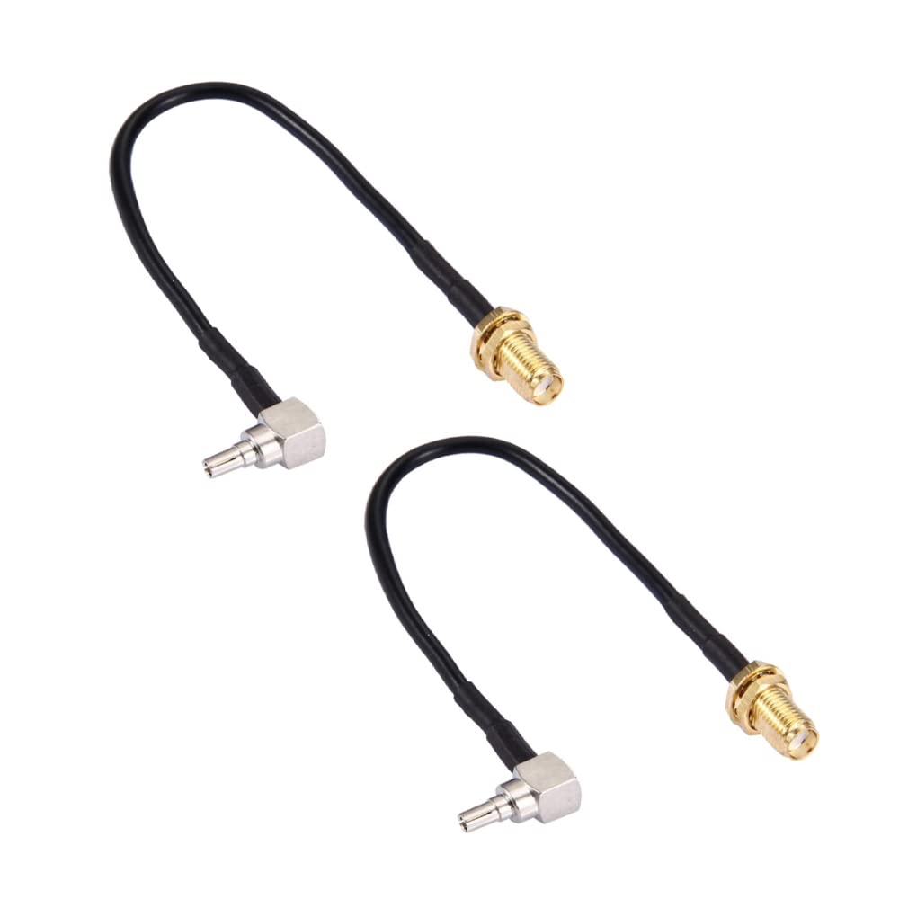 VOANZO 2PCS RF Connectors SMA to TS9 Adapters 4G LTE Antenna Extension Cable SMA Female Bulkhead to TS9 Plug Right Angle Cable