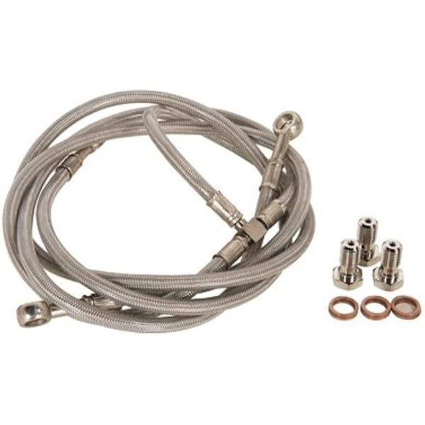 お気にいる Hoses ヤマハクワッドYFM700 Raptor 200912 HELステンレスブレーキラインホース3フロント リア