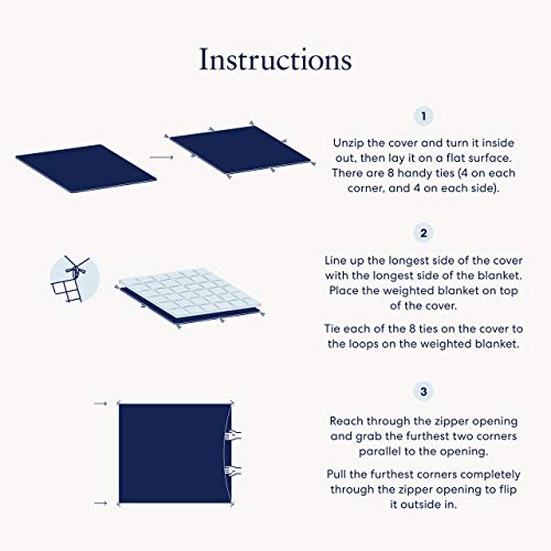 Luna Removable Duvet Cover for Weighted Blanket 48x72 Full Size