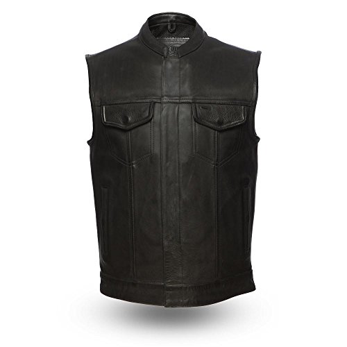 First Manufacturing Platinum Series Men's Hot Shot Leather Vest (Black, X-Large)