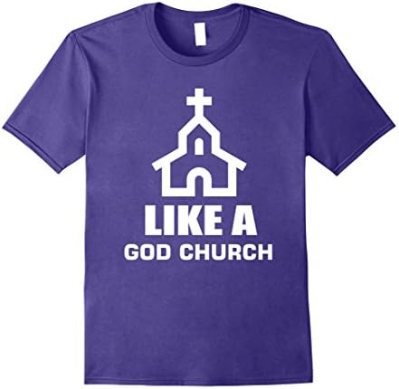 Mens Like A God Church Funny Teen Saying T Shirt Large Purple