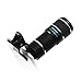 Cellphone Camera Lens, 8X-12X Zoom Manual Focus Telescope Clip-on Camera Lens Removable Telephoto Lens for iPhone 6S, 6, Galaxy S7, S6 (Black)