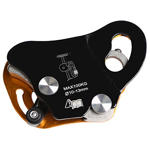 Nrpfell Magnesium-Aluminum Alloy Rope Self-Locking Device, Rope Grabber, Rock Climbing Protection Pendant