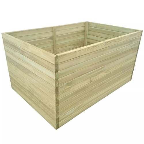 Festnight Pflanzkasten Blumenkasten Kiefernholz Imprägniert 100x100x77 cm