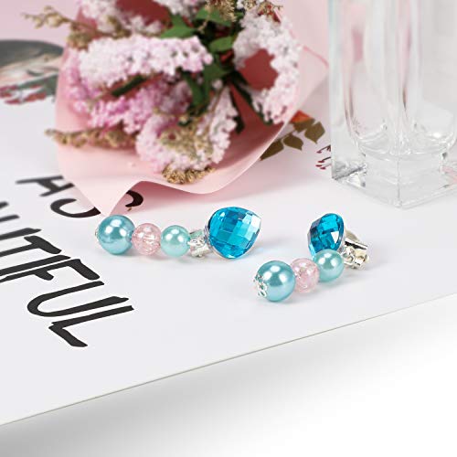 Hifot Kids Jewelry Little Girls Plush Handbag Necklace Bracelet Earrings Ring Hair Clips Set, Princess Costume Jewelry Party Favors Gift for Dress up Pretend Play (3-8 Years) - Thumbnail 5