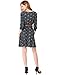 Allegra K Women's Bird Prints Contrast Belt Above Knee A Line Dress L Blue