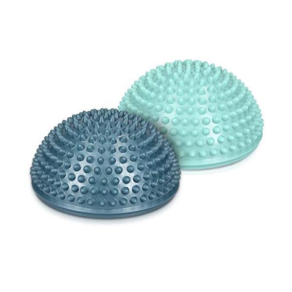 Navaris 2x Hedgehog Balance Pods - Set of 2 Spiky Fitness Domes for Sports, Foot Massage, Stability Training, Balancing…