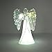 THE NIFTY NOOK Lighted Angel Figurine Frosted - LED Color Changing Praying Angel Statue with Large Color Changing LED Wings