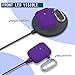 R-fun Compatible with AirPods Case Cover, Soft Silicone Protective Cover with Keychain for Women Men Compatible with Apple AirPods 2nd 1st Generation Charging Case, Front LED Visible,Purple