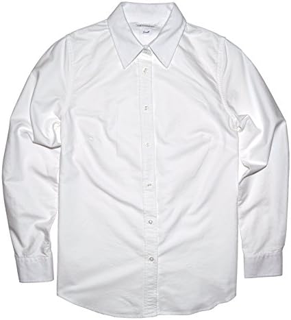 Himosyber Women's Classic Oxford Shirts (White, Medium)