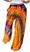 Treasures of Thailand Real Tie Dye Pants Unisex Harem Hippy Beach Casual Wear Orange