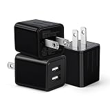USB Wall Charger, Charging Block, Canjoy 3Pack 5V/2.1A Dual Port USB Wall Plug Charger Adapter 2 Ports Charger Cube Compatible iPhone X 8 7 6 6S Plus,Xs XR Max,Samsung Galaxy,LG,HTC,Moto,Google,Nexus