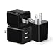 USB Wall Charger, Charging Block, Canjoy 3Pack 5V/2.1A Dual Port USB Wall Plug Charger Adapter 2 Ports Charger Cube Compatible iPhone X 8 7 6 6S Plus,Xs XR Max,Samsung Galaxy,LG,HTC,Moto,Google,Nexus