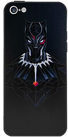 EJC Avenue iPhone 5c Superhero Designs Silicone Case/Cover for Apple iPhone 5c Gel TPU Cover/Protective + Screen Protector Black Panther