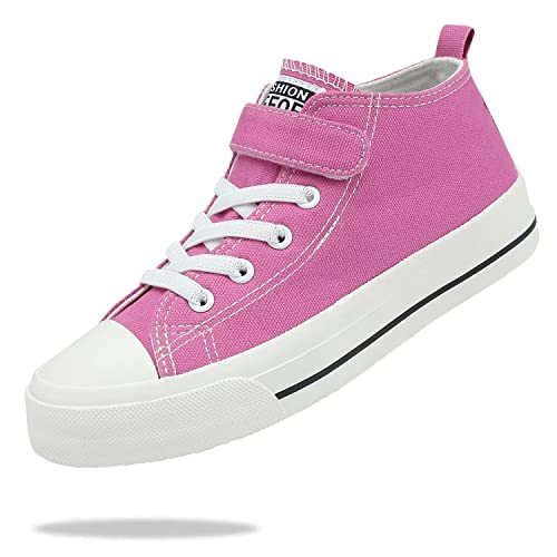 Fefoe Pink Sneakers for Girls Kids Canvas Running