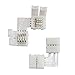 LightingWill 10pcs/Pack L Shape Solderless Snap Down 4Conductor LED Strip Connector for Right Angle Corner or 90 Degree Turning Connection of 10mm Wide 5050 RGB Flex LED Strips
