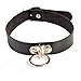 ETHOON Adjustable Leather Choker Collar Soft PU Circle Punk Choker Necklace for Women Girls, Black