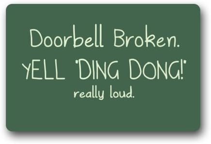 SENL Novelty Doorbell Broken Design Custom Durable Non-Slip Indoor/Outdoor Machine Washable Decor Bathroom Mats (23.6X15.7)- Classic Design