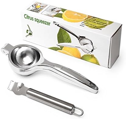 ANTING Lemon Lime Squeezer with Zester Grater,Premium Quality Stainless Steel Anti-corrosive Manual Citrus Press Juicer