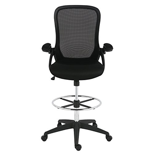POLY & BARK EM-370-BLK Drafting Chair, Black