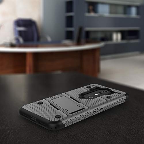 ZIZO Bolt Series Alcatel Onyx Case Military Grade Drop Tested with Full Glass Screen Protector Holster and Kickstand MetalGray Black - Thumbnail 6