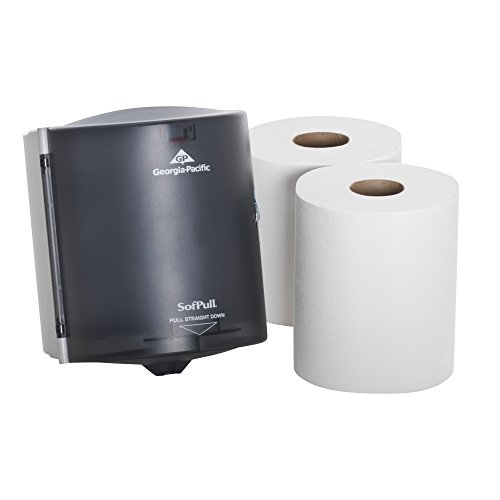 SofPull Centerpull Regular Capacity Paper Towel Dispenser Trial Kit by GP PRO (Georgia-Pacific), 58205, 1 Dispenser (58204) & 2 Centerpull Paper Towel Rolls, (28124)