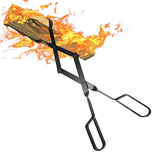 Amagabeli Fireplace Log Tongs 26” Heavy Duty Indoor Firewood Tongs