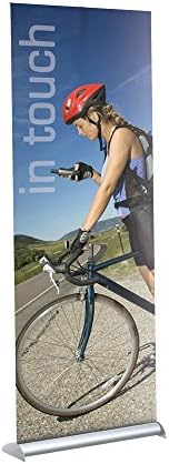 Testrite Visual Office Tradeshow Display Mercury Retractable Banner Stand Ry1 Banner Stand 36" Single Sided, Silver W/ Hard Case