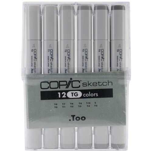 Copic sketch markers 12pc set, neutral gray