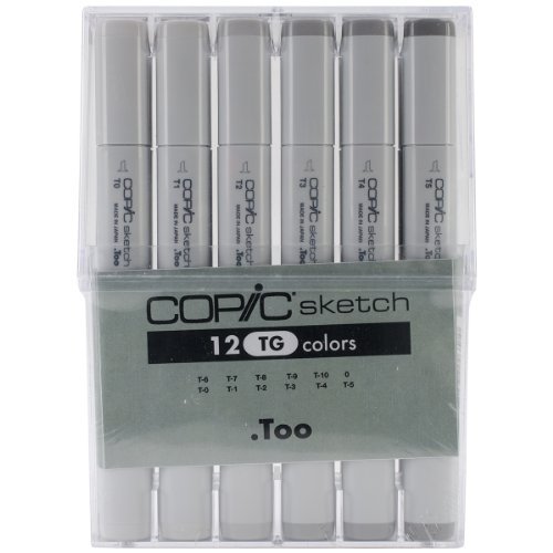 Copic Sketch Markers 12pc Set, Neutral Gray