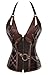 Zhitunemi Women's Steampunk Steel Boned Corset Bustier PU Leather Halter Cincher Shaper