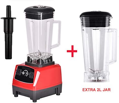 BPA Free 3HP 2200W Heavy Duty Commercial Grade Blender Mixer Juicer High Power Food Processor Ice Smoothie Bar Fruit Blender,Red extra 2L jar US Plug
