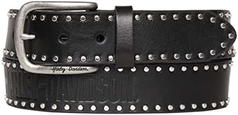 Harley Davidson Crystal Font Black Genuine Cowhide Leather Belt Size XS Women main image 4