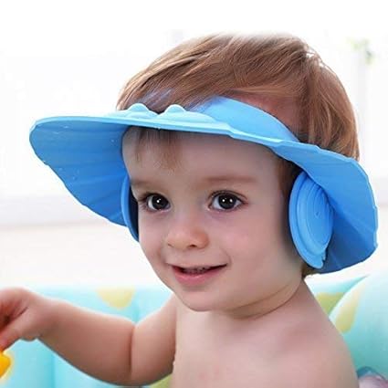 Vandan New Adjustable Safe Soft Bathing Baby Shower Cap Wash Hair for Children Baby Eye Ear Protector Adjustable Leaves Shape Bathing Shower/Shamoo Cap Hat Pack of 1 Baby Shower Cap