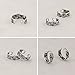 OwMell 925 Sterling Silver Non Pierced Ear Cuff Retro Twist Earrings For Men And Women