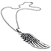 KONOV Mens Angel Wing Stainless Steel Pendant Necklace, Black Silver, 24