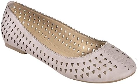 New Womens Casual Slip On Flats Round Toe Ballet Flats Shoes Comfort (GreyBelle-10