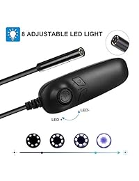 Endoscopio inalámbrico 1200P HD WiFi Borescope IP68 impermeable cámara de inspección, para Android Smartphone iPhone iOS Tablet PC   negro (16,5 pies)