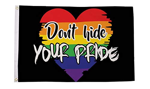 AZ FLAG - Lgbt Don'T Hide Your Pride Flag - 2x3 Ft - 100D Polyester Rainbow Banner with Two Metal Grommets - Fade Resistant - Vivid Colors - 2' x 3' Feet - 90x60 Cm