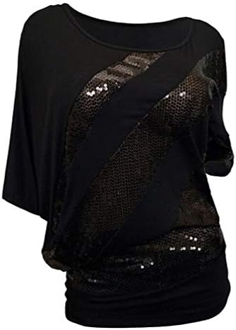 Women Long Sleeve Plus Size Tops,Innerternet Sweatshirt Sequin Causel T-Shirt Top Cold Shoulder Blouse