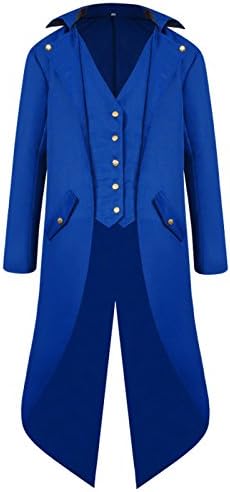 ULUIKY Mens Gothic Tailcoat Steampunk Jacket Victorian Costume Tuxedo Uniform Halloween Costume