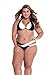 roswear Women's Padded Color Block Push Up Bikini Swimsuit Black White Small