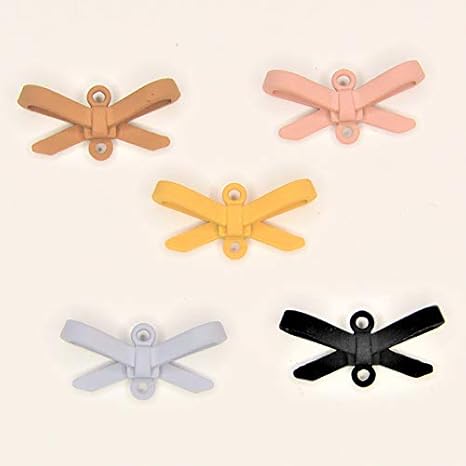 Amazon Co Jp マットカラーのリボンコネクター 可愛い ピアス イヤリング 繋ぎパーツ 蝶々結び リボン くすみカラー イエロー ホビー